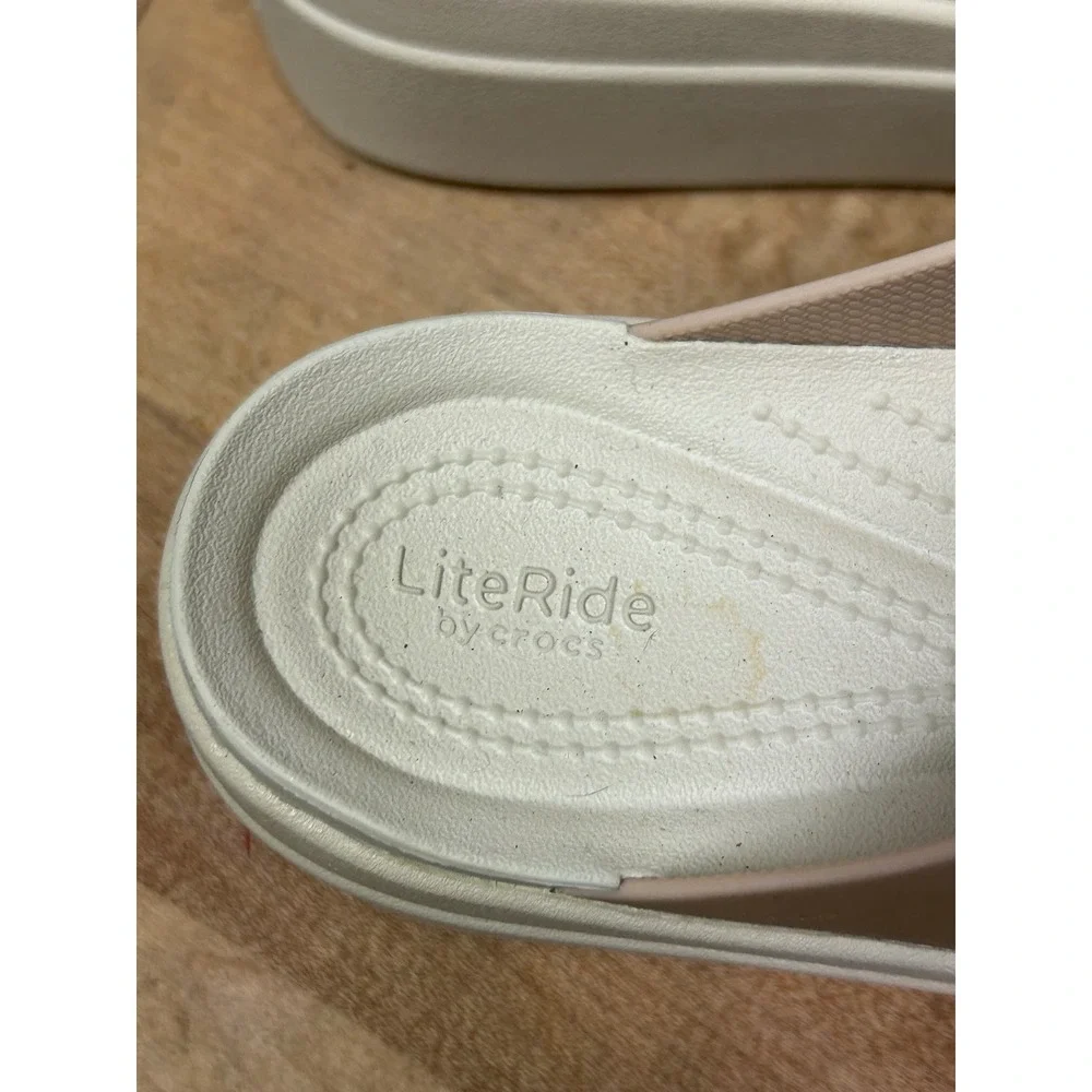 Crocs Platform Flip Women Size 10 Bone LiteRide 360 Sandal Sporty Casual